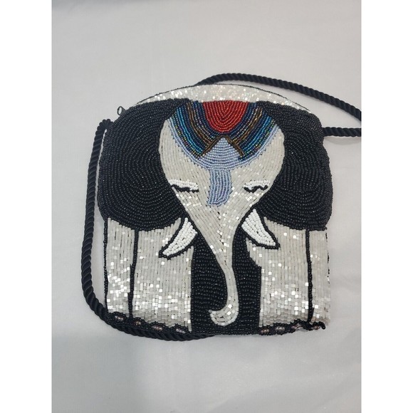 Beaded Evening Bag Purse Elephant Design Excellent Condition - Picture 3 of 8